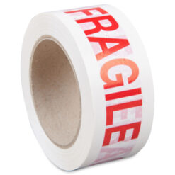 Ruban adhésif Polypropylène imprimé Fragile rouge 48 mm x 100 m